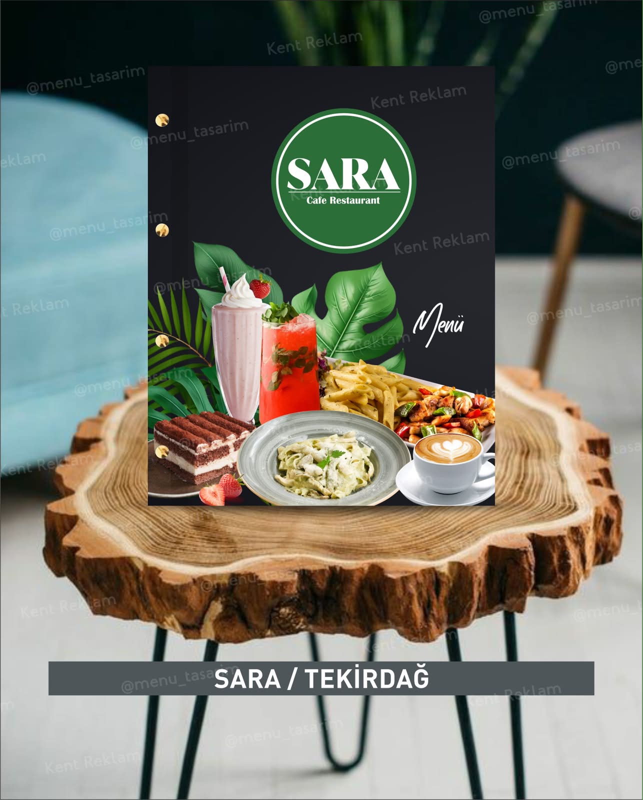 SARA CAFE TEKİRDAĞ kurumsal restoran cafe menü tasarımı ve baskısı